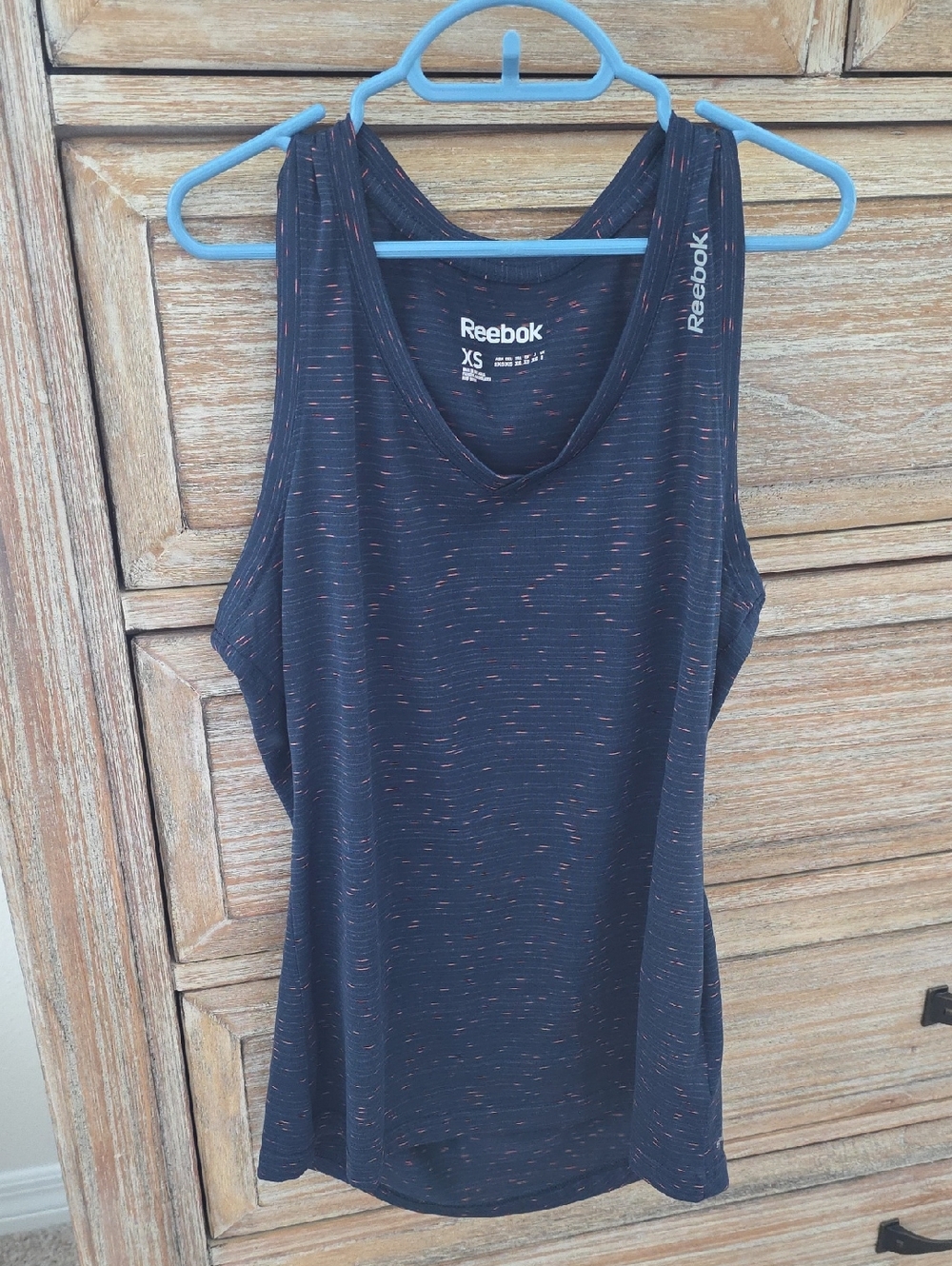 Reebok Black Tank with Orange Speckle